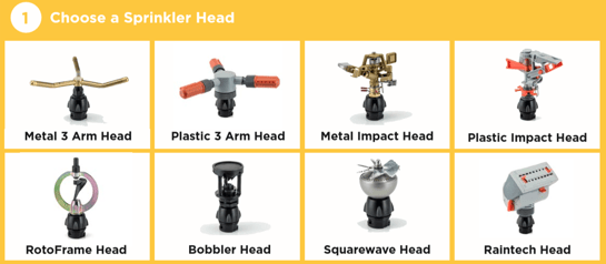 Diagram showing differences between Pope sprinkler heads